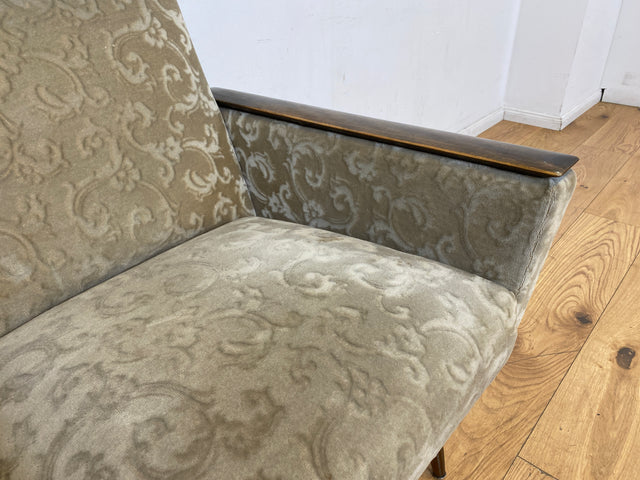 WMK Stilvoller und gut erhaltener Mid-Century Sessel mit Originalbezug und edlem Holzgestell