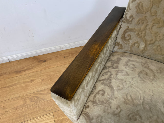 WMK Stilvoller und gut erhaltener Mid-Century Sessel mit Originalbezug und edlem Holzgestell