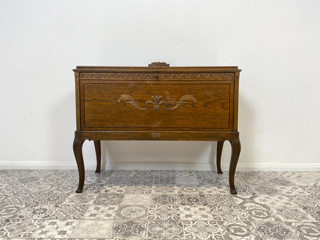 WMK Wunderschöne und sehr gut erhaltene schwedische Jugendstil Anrichte aus vollem Eichenholz mit Schubladen # Kommode Wäschekommode Schrank Sideboard Flurkommode Flurschrank Konsole Antik Vintage