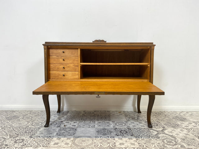 WMK Wunderschöne und sehr gut erhaltene schwedische Jugendstil Anrichte aus vollem Eichenholz mit Schubladen # Kommode Wäschekommode Schrank Sideboard Flurkommode Flurschrank Konsole Antik Vintage