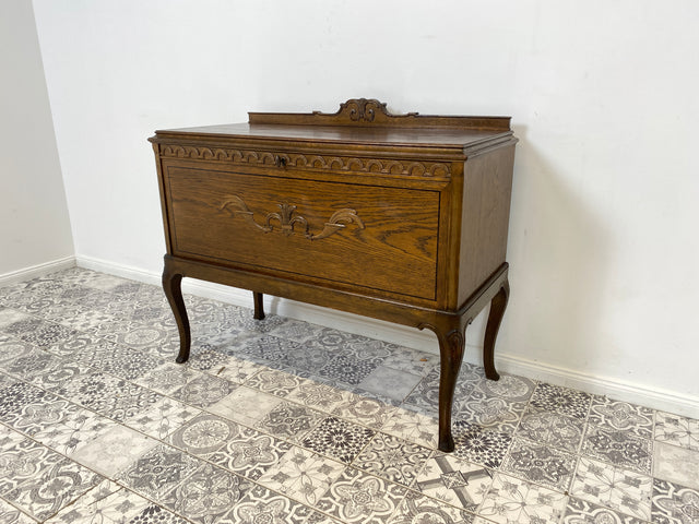 WMK Wunderschöne und sehr gut erhaltene schwedische Jugendstil Anrichte aus vollem Eichenholz mit Schubladen # Kommode Wäschekommode Schrank Sideboard Flurkommode Flurschrank Konsole Antik Vintage