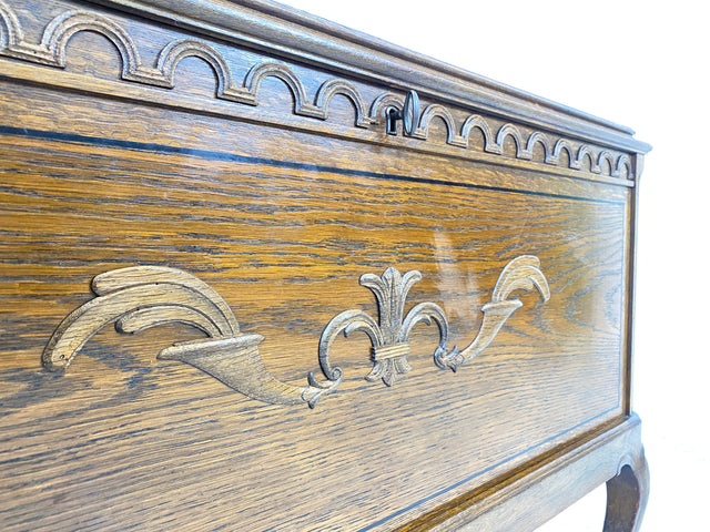 WMK Wunderschöne und sehr gut erhaltene schwedische Jugendstil Anrichte aus vollem Eichenholz mit Schubladen # Kommode Wäschekommode Schrank Sideboard Flurkommode Flurschrank Konsole Antik Vintage