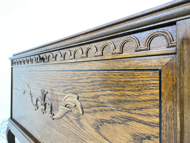 WMK Wunderschöne und sehr gut erhaltene schwedische Jugendstil Anrichte aus vollem Eichenholz mit Schubladen # Kommode Wäschekommode Schrank Sideboard Flurkommode Flurschrank Konsole Antik Vintage