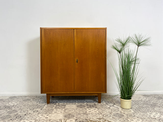 WMK Stilvoller jedoch etwas abgerockter Mid-Century Wäscheschrank 602/B aus 1961 in Senesche , ein Original von Franz Ehrlich für VEB Hellerau # Schrank Highboard Sideboard Kommode DDR 60er Vintage