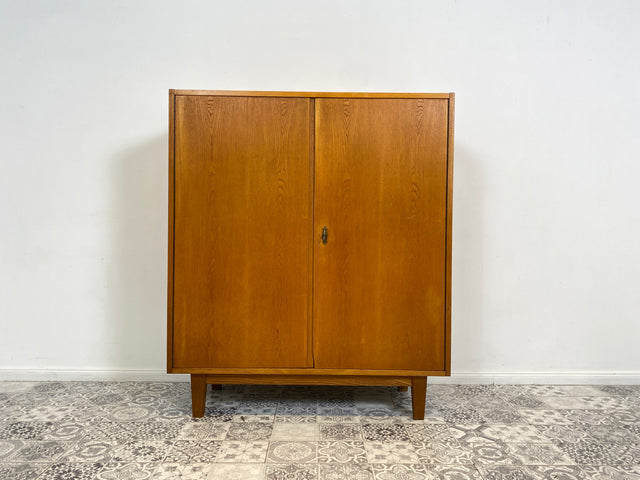 WMK Stilvoller jedoch etwas abgerockter Mid-Century Wäscheschrank 602/B aus 1961 in Senesche , ein Original von Franz Ehrlich für VEB Hellerau # Schrank Highboard Sideboard Kommode DDR 60er Vintage