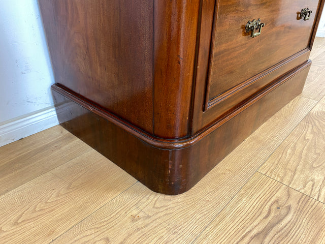 WMK Seltener englischer antiker Kleiderschrank aus vollem Holz mit Spiegeltür, Schublade & Messinggriffen # schmaler Schrank Wäscheschrank Vertiko Dielenschrank Garderobe Vintage Biedermeier Regency