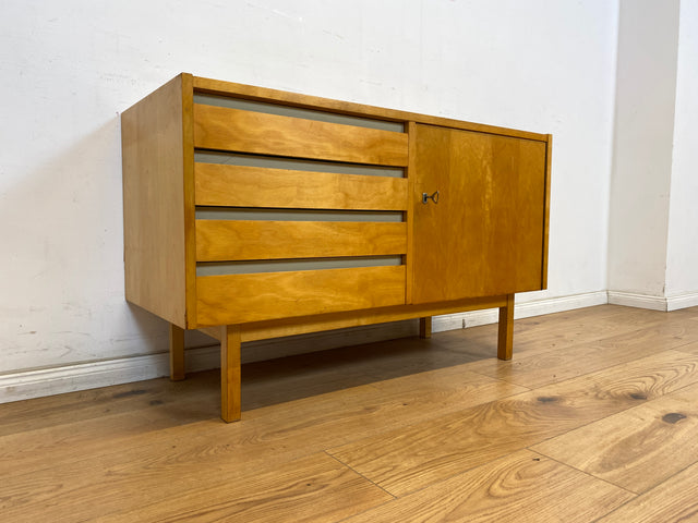 WMK Stilvolle und sehr gut erhaltene Kommode 794/9 aus 1961 von VEB Hellerau mit Schubladen # Sideboard Designerkommode Lowboard TV-Lowboard TV-Bank Wäschekommode Schuhschrank Vintage Mid-Century DDR