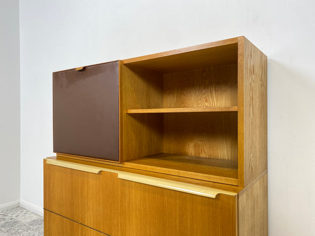 WMK Stilvolles & gut erhaltenes Mid-Century Highboard mit Bar von VEB Bad Liebenwerda, 1967, bauähnlich mit VEB Hellerau # Barschrank Barkommode Hausbar Minibar Sideboard Kommode DDR Vintage 60er