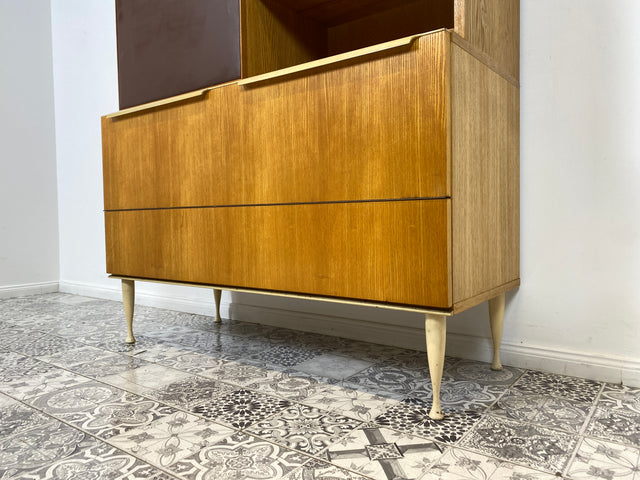 WMK Stilvolles & gut erhaltenes Mid-Century Highboard mit Bar von VEB Bad Liebenwerda, 1967, bauähnlich mit VEB Hellerau # Barschrank Barkommode Hausbar Minibar Sideboard Kommode DDR Vintage 60er