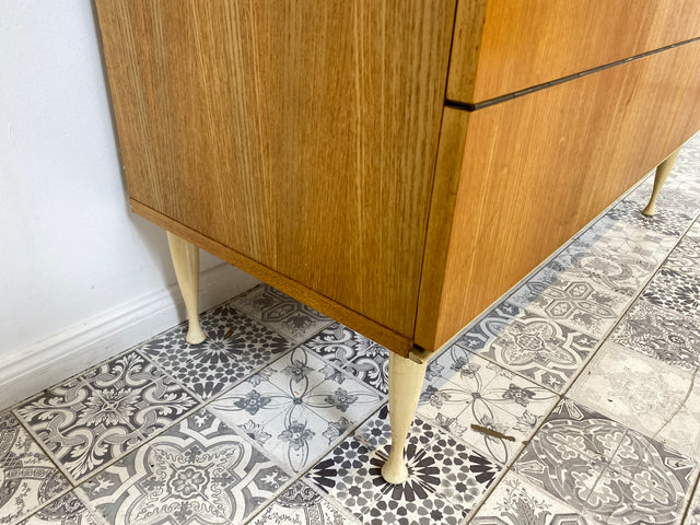 WMK Stilvolles & gut erhaltenes Mid-Century Highboard mit Bar von VEB Bad Liebenwerda, 1967, bauähnlich mit VEB Hellerau # Barschrank Barkommode Hausbar Minibar Sideboard Kommode DDR Vintage 60er