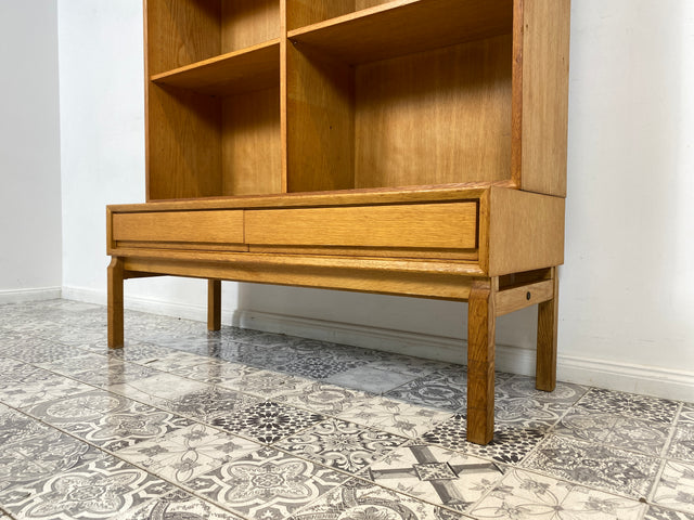 WMK Hochwertiger & sehr gut erhaltener skandinavischer Bücherschrank aus vollem Holz mit verstellbaren Regalböden und Schubladen # Regal Bücherregal Regalwand Highboard Mid-Century Vintage 60er 70er