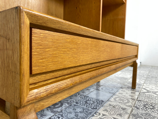 WMK Hochwertiger & sehr gut erhaltener skandinavischer Bücherschrank aus vollem Holz mit verstellbaren Regalböden und Schubladen # Regal Bücherregal Regalwand Highboard Mid-Century Vintage 60er 70er