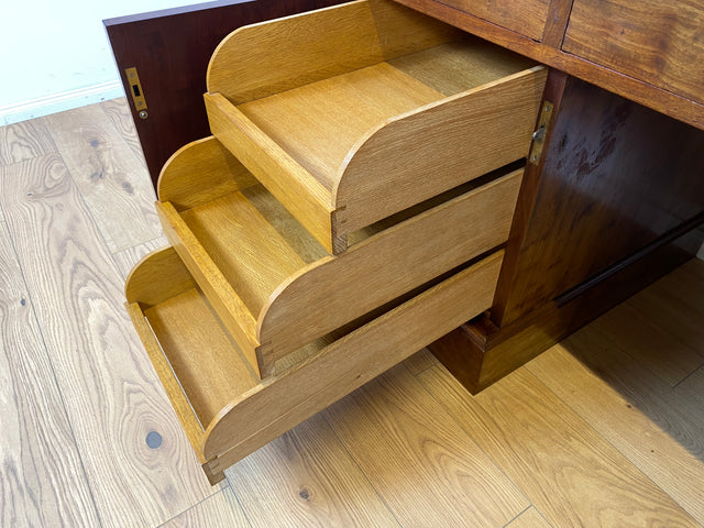 WMK Stylish and well-preserved large antique desk made of solid wood with 9 drawers # Work table, executive desk, office table, gentleman's room, Art Deco, Bauhaus, Vintage # Shipping possible