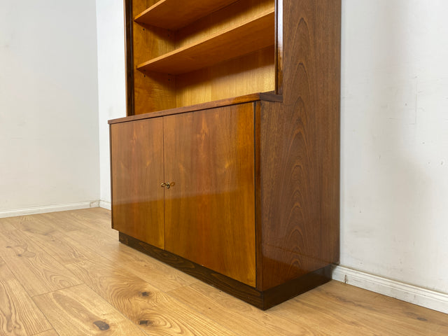 WMK Hochwertiger und gut erhaltener tschechischer 50er Jahre Bücherschrank aus vollem Holz mit verstellbaren Regalböden # Schrank Bücherregal Regal Highboard Sideboard Kommode Mid-Century Vintage 60er