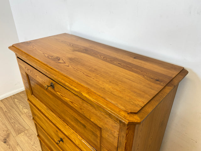 WMK Wunderschöner und gut erhaltener antiker Sekretär aus vollem Holz mit 12 Schubladen & fester Schreibplatte # Schreibschrank Schreibtisch Highboard Kommode Wäschekommode Schrank Biedermeier Vintage