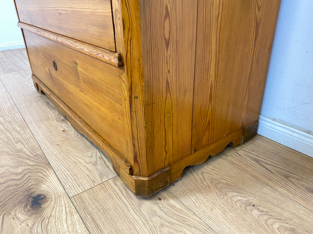 WMK Wunderschöner und gut erhaltener antiker Sekretär aus vollem Holz mit 12 Schubladen & fester Schreibplatte # Schreibschrank Schreibtisch Highboard Kommode Wäschekommode Schrank Biedermeier Vintage