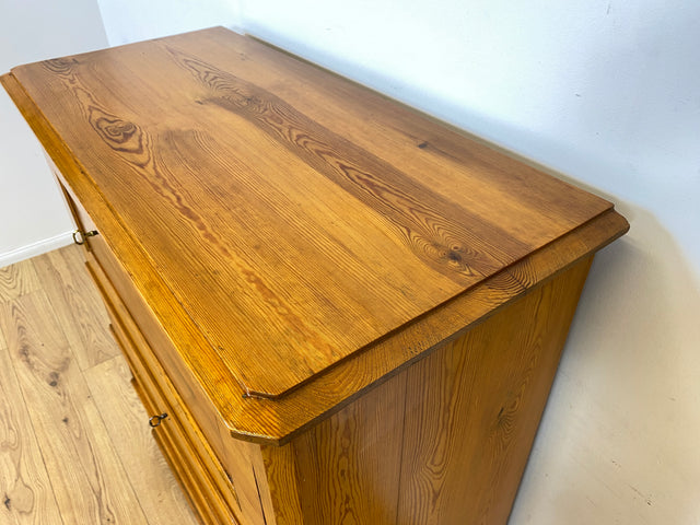 WMK Wunderschöner und gut erhaltener antiker Sekretär aus vollem Holz mit 12 Schubladen & fester Schreibplatte # Schreibschrank Schreibtisch Highboard Kommode Wäschekommode Schrank Biedermeier Vintage