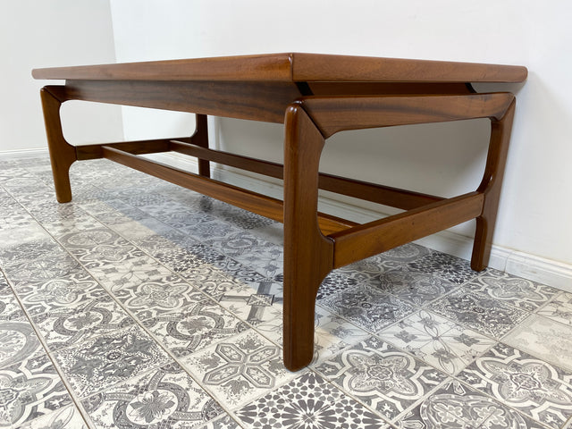 WMK Beautiful and well-preserved Danish design coffee table with beautiful grain # Living room table Table 60s Mad Men Vintage Scandinavian Hygge - Delivery possible