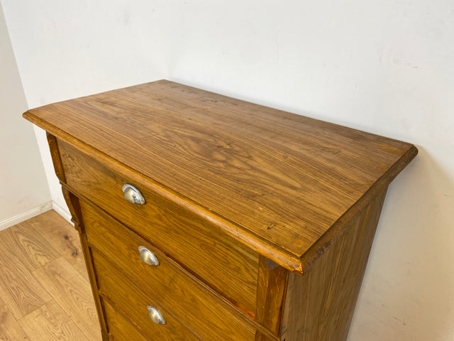 WMK Imposanter und gut erhaltener antiker Hochschrank aus vollem Holz mit geräumigen Schubladen # Wäscheschrank Wäschekommode Highboard Kommode Schubladenkommode Schrank Gründerzeit Jugendstil Vintage