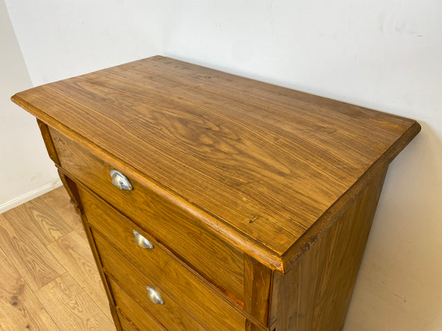 WMK Imposanter und gut erhaltener antiker Hochschrank aus vollem Holz mit geräumigen Schubladen # Wäscheschrank Wäschekommode Highboard Kommode Schubladenkommode Schrank Gründerzeit Jugendstil Vintage