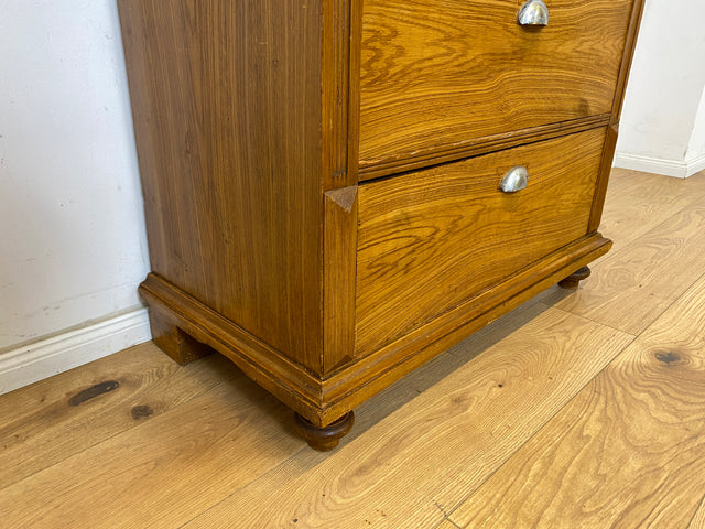 WMK Imposanter und gut erhaltener antiker Hochschrank aus vollem Holz mit geräumigen Schubladen # Wäscheschrank Wäschekommode Highboard Kommode Schubladenkommode Schrank Gründerzeit Jugendstil Vintage