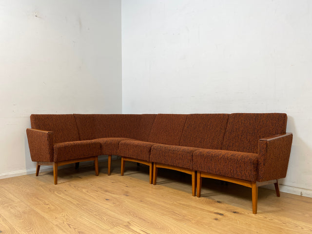 WMK Schickes modulares Mid-Century Ecksofa mit dezentem Originalbezug und bequemen Federkernsitzen # Eckcouch Eckbank Küchenbank  Modularsofa Modularcouch Couch Sofa Sitzgarnitur Vintage Retro 60er