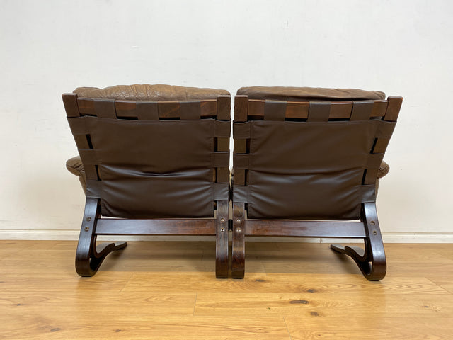 WMK Stilvolles norwegisches 70er Jahre Designersofa Skyline Bentwood von Einar Hove für Hove Møbler mit Echtleder Bezug # Sofa Couch Ledersofa Ledercouch Modularsofa Sitzgarnitur Skandinavisch Vintage