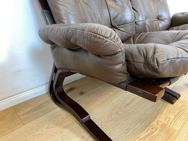 WMK Stilvolles norwegisches 70er Jahre Designersofa Skyline Bentwood von Einar Hove für Hove Møbler mit Echtleder Bezug # Sofa Couch Ledersofa Ledercouch Modularsofa Sitzgarnitur Skandinavisch Vintage