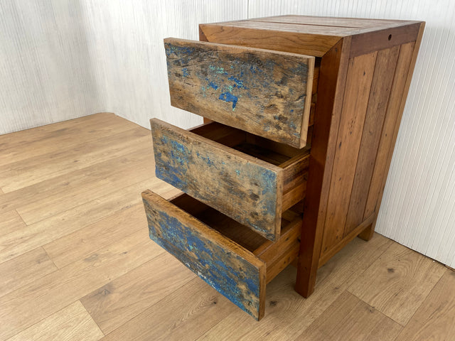 Boatwood by WMK # Sehr schöne und hochwertige Schubladenkommode aus altem Bootsholz, ein handgefertigtes Unikat aus massivem Teakholz # Schrank Kommode Wäschekommode Flurkommode Board Teak Upcycling