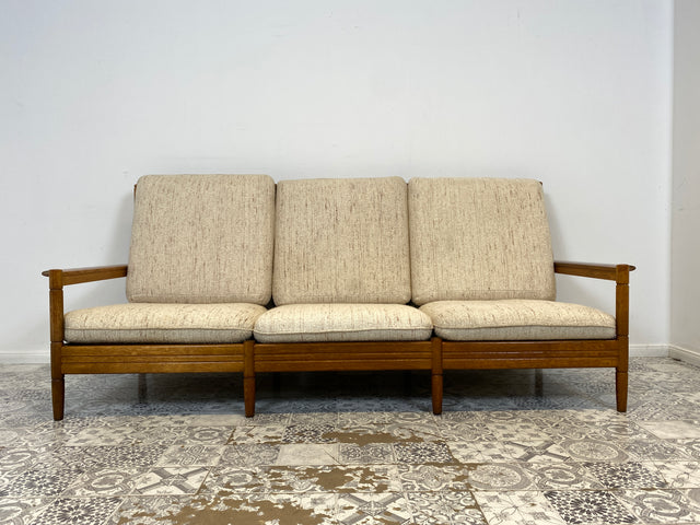 WMK Formschönes, sehr bequemes und gut erhaltenes Designersofa von Gustav Bergmann mit weichem und abnehmbarem Wollbezug # Sofa Couch 3-Sitzer Sitzgarnitur Mid-Century skandinavisches Design Vintage