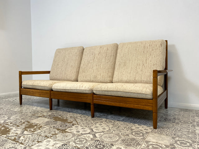 WMK Formschönes, sehr bequemes und gut erhaltenes Designersofa von Gustav Bergmann mit weichem und abnehmbarem Wollbezug # Sofa Couch 3-Sitzer Sitzgarnitur Mid-Century skandinavisches Design Vintage