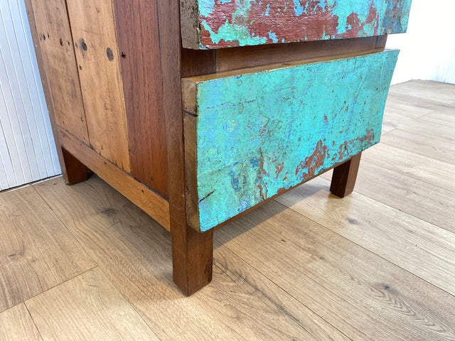 Boatwood by WMK # Hochwertige Schubladenkommode aus altem Bootsholz, ein handgefertigtes Unikat aus massivem Teakholz # Schrank Kommode Wäschekommode Board Flurkommode Teak Upcycling