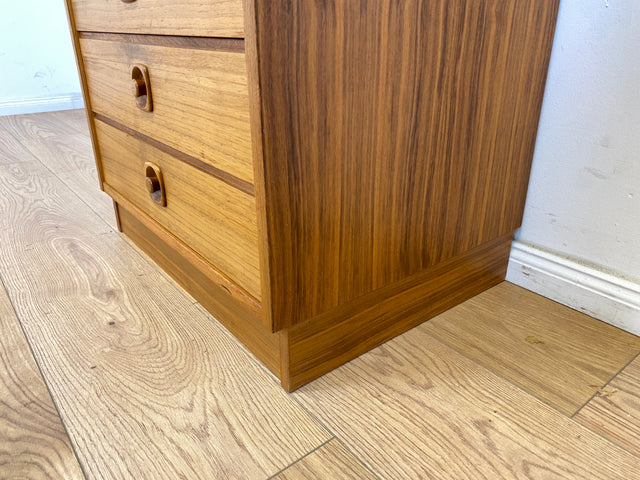 WMK Formschlichte und sehr gut erhaltene skandinavische Vitrine aus 1970er Jahren mit Schubladen und formschönen Holzgriffen # Bücherschrank Büchervitrine Regal Highboard Kommode Danish Design Vintage