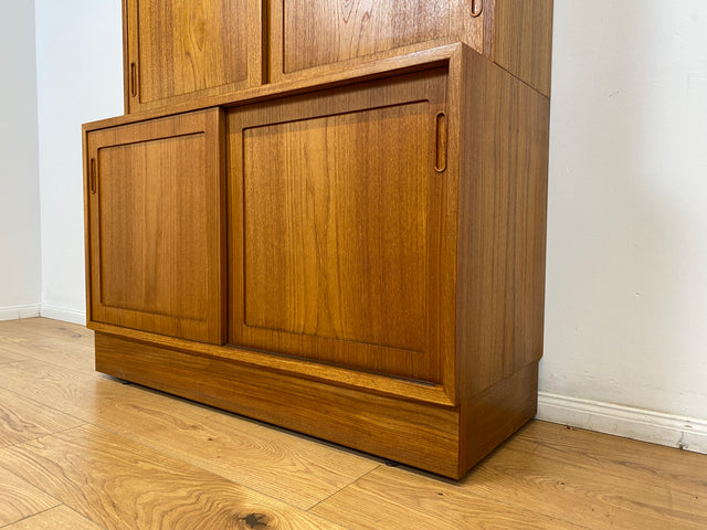 WMK # Hochwertiger skandinavischer Designer Schrank von Poul Hundevad , Massivholz in Teak , mit Regal # Highboard Bücherregal Bücherschrank Sideboard Desk Danish Design Mid-Century Vintage Teakholz