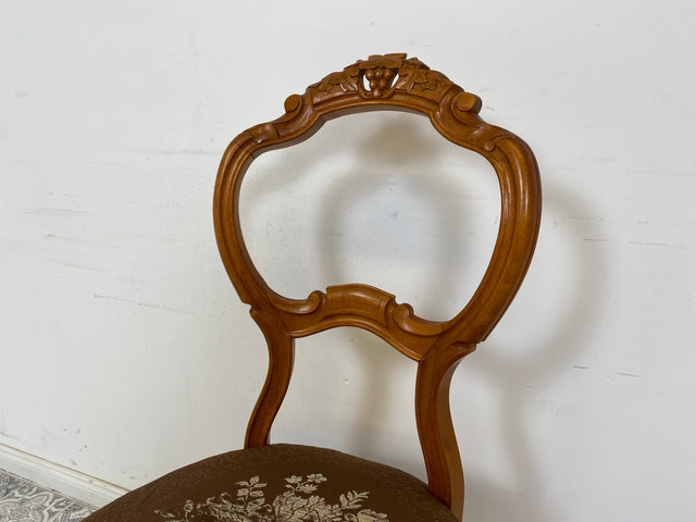 WMK Beautiful and high-quality dining chair in the style of Louis Philippe with hand-carved elements, around 1960 # Chair Kitchen Chair Dressing Table Valet Stand Vintage Style Furniture Rococo Baroque