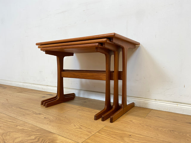 WMK Stilvoller & sehr gut erhaltener skandinavischer 3-in-1 Satztisch aus Teakholz, by Kai Krisitiansen for Vildbjerg Møbelfabrik, 1970er # Couchtisch Beistelltisch Designertisch Danish Design Vintage