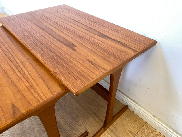 WMK Stilvoller & sehr gut erhaltener skandinavischer 3-in-1 Satztisch aus Teakholz, by Kai Krisitiansen for Vildbjerg Møbelfabrik, 1970er # Couchtisch Beistelltisch Designertisch Danish Design Vintage