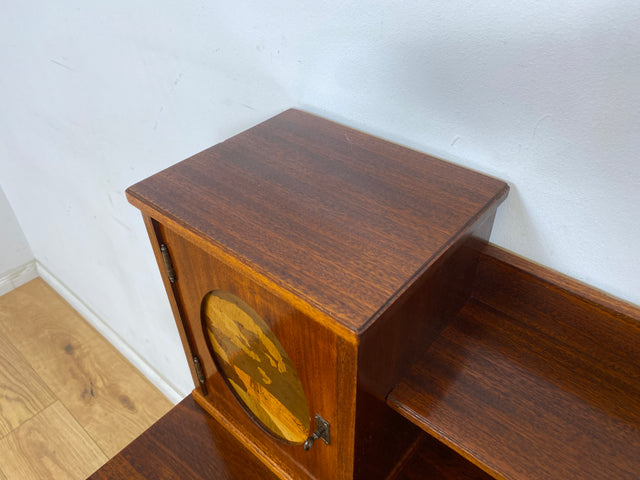 WMK Eleganter und sehr gut erhaltener kleiner antiker Schreibtisch aus vollem Holz in Mahagoni mit hübschen Intarsien # Arbeitstisch Lady Sekretär Schminktisch Frisiertisch Desk Vintage Jugendstil