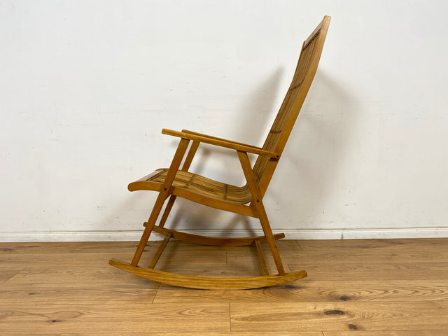 WMK Kultiger und sehr gut erhaltener Designer Schaukelstuhl von Selman Selmanagic für VEB Deutsche Werkstätten Hellerau # Stuhl Sessel Lesesessel Relaxsessel Rocking Chair Mid-Century DDR Vintage