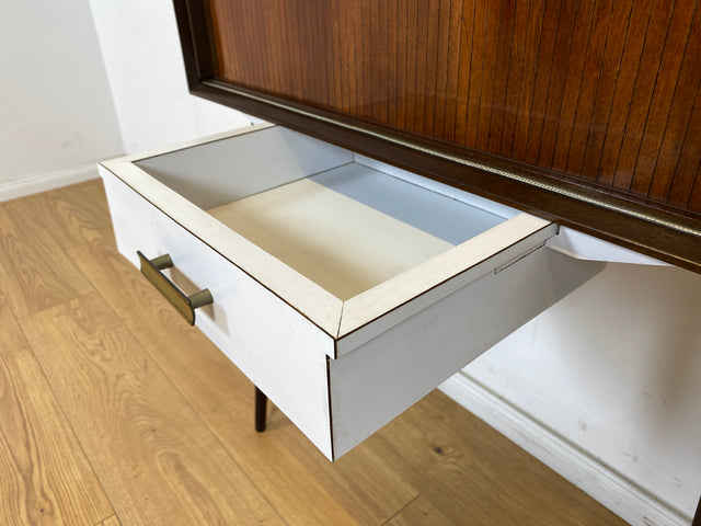 WMK Besonders filigrane & sehr gut erhaltene Mid-Century Kommode, früherer Fernsehschrank, mit nachträglich eingebauter Schublade # Schrank Barkommode Bar Barschrank Sideboard Anrichte Vintage 50er