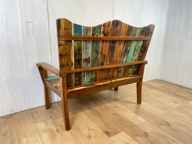 Boatwood by WMK # Schönes, einzigartiges Sofa aus altem Bootsholz, ein handgefertigtes Unikat aus massivem Teakholz # Couch Bank Holzbank Sitzbank Bench Küchenbank Gartenmöbel Bootsmöbel Balkonmöbel