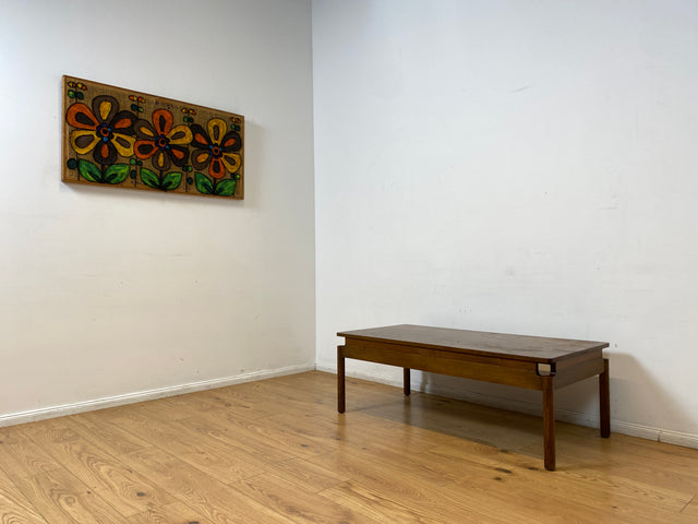 WMK I Hochwertiger großer 70er Jahre Couchtisch im Stile von Jean Gillon und Arne Norell aus massiver Eiche I Wohnzimmertisch Coffee Table Sitzgarnitur Danish Design Skandinavisch Mid-Century Vintage