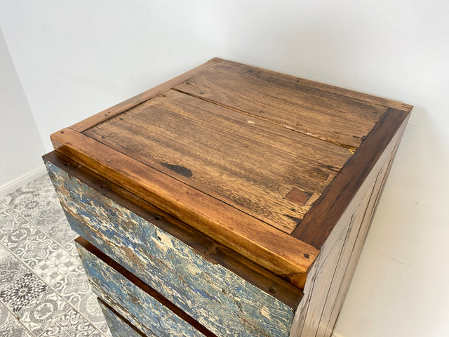 Boatwood by WMK # Sehr schöne und hochwertige Schubladenkommode aus altem Bootsholz, ein handgefertigtes Unikat aus massivem Teakholz # Schrank Kommode Wäschekommode Board Flurkommode Teak Upcycling