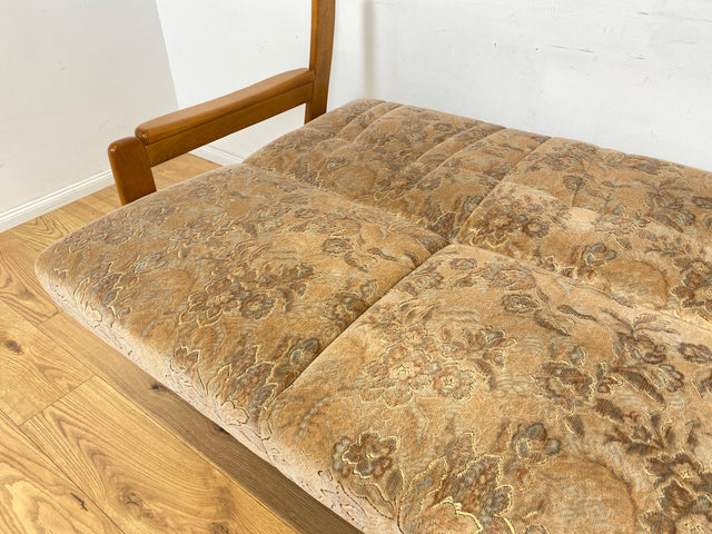 WMK Hübsches, sehr bequemes und gut erhaltenes Vintage Schlafsofa mit floralen Originalbezug und Bettwäschefach # 3er Sofa Couch 3-Sitzer Schlafcouch Klappcouch Liege Daybed Retro # Versand möglich