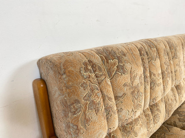 WMK Hübsches, sehr bequemes und gut erhaltenes Vintage Schlafsofa mit floralen Originalbezug und Bettwäschefach # 3er Sofa Couch 3-Sitzer Schlafcouch Klappcouch Liege Daybed Retro # Versand möglich