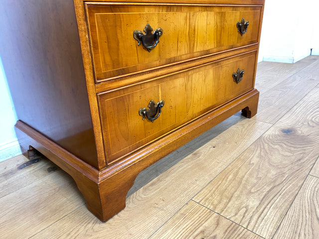 WMK I Hochwertiger Stilmöbel Aufsatz Sekretär im englischen Stil mit Vitrine und Schreibunterlage aus Leder I Schreibschrank Schreibtisch Desk Bücher Schrank Kommode Highboard Vintage Empire Regency