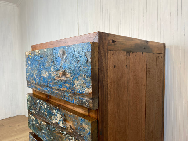 Boatwood by WMK # Sehr schöne und hochwertige Schubladenkommode aus altem Bootsholz, ein handgefertigtes Unikat aus massivem Teakholz # Schrank Kommode Wäschekommode Board Flurkommode Teak Upcycling