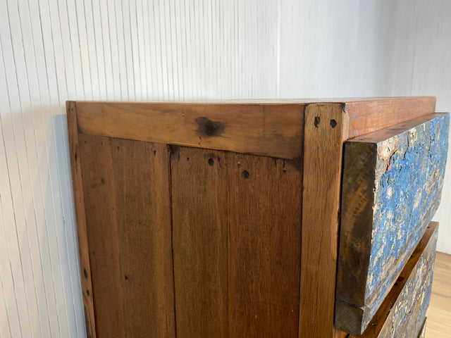 Boatwood by WMK # Sehr schöne und hochwertige Schubladenkommode aus altem Bootsholz, ein handgefertigtes Unikat aus massivem Teakholz # Schrank Kommode Wäschekommode Board Flurkommode Teak Upcycling