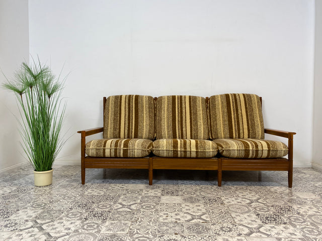 WMK Formschönes, sehr bequemes und gut erhaltenes Designersofa von Gustav Bergmann mit abnehmbarem Originalbezug # 2er Sofa Couch 3-Sitzer Sitzgarnitur Mid-Century skandinavisches Design Vintage Retro