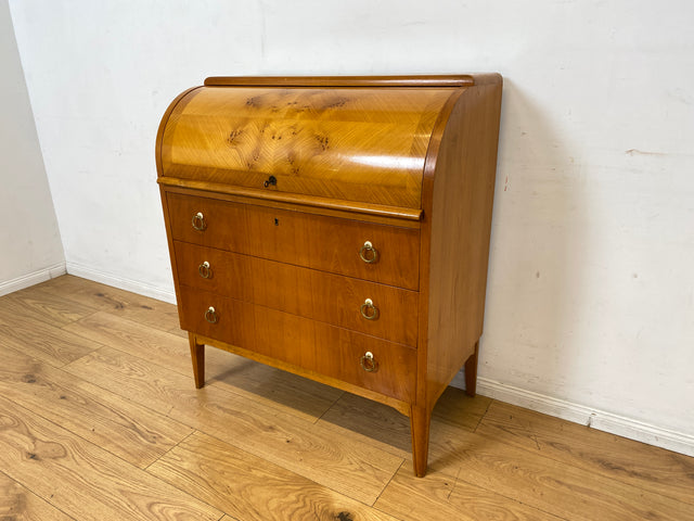 Formschöner skandinavischer Mid-Century Sekretär mit ausziehbarer Schreibfläche und Schubladen I Vollholz I Schreibschrank Schreibkommode Schreibtisch Kommode 60er Vintage I